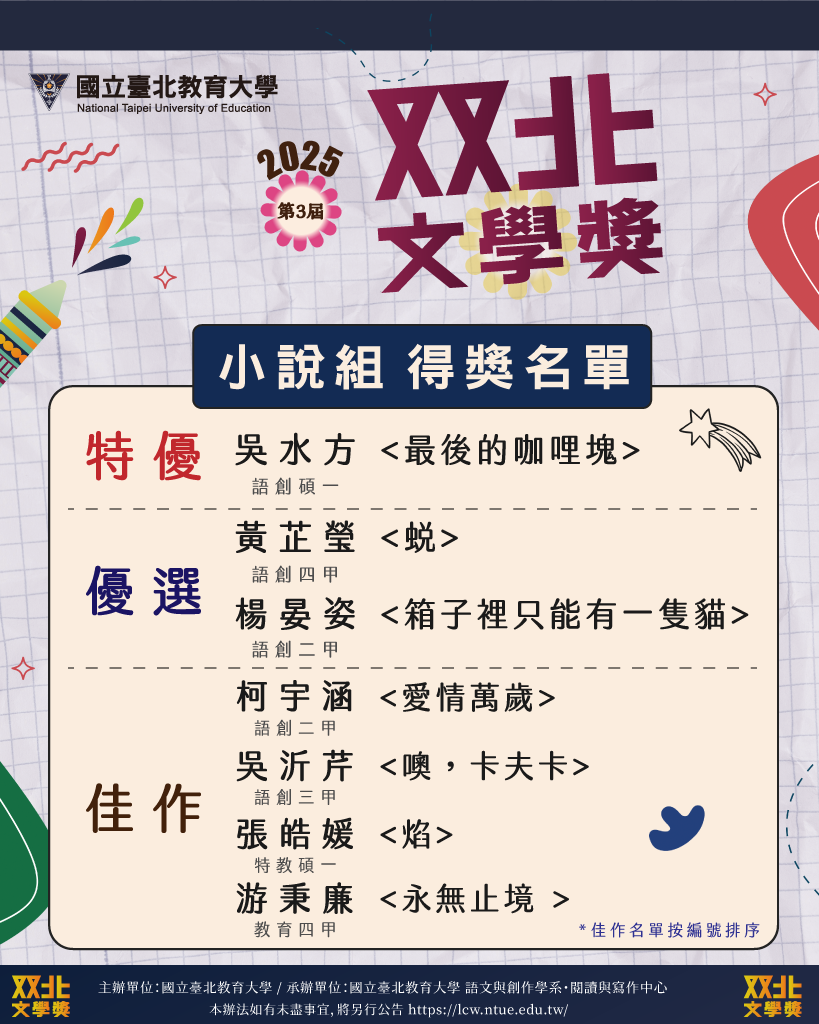 2025 小說組得獎